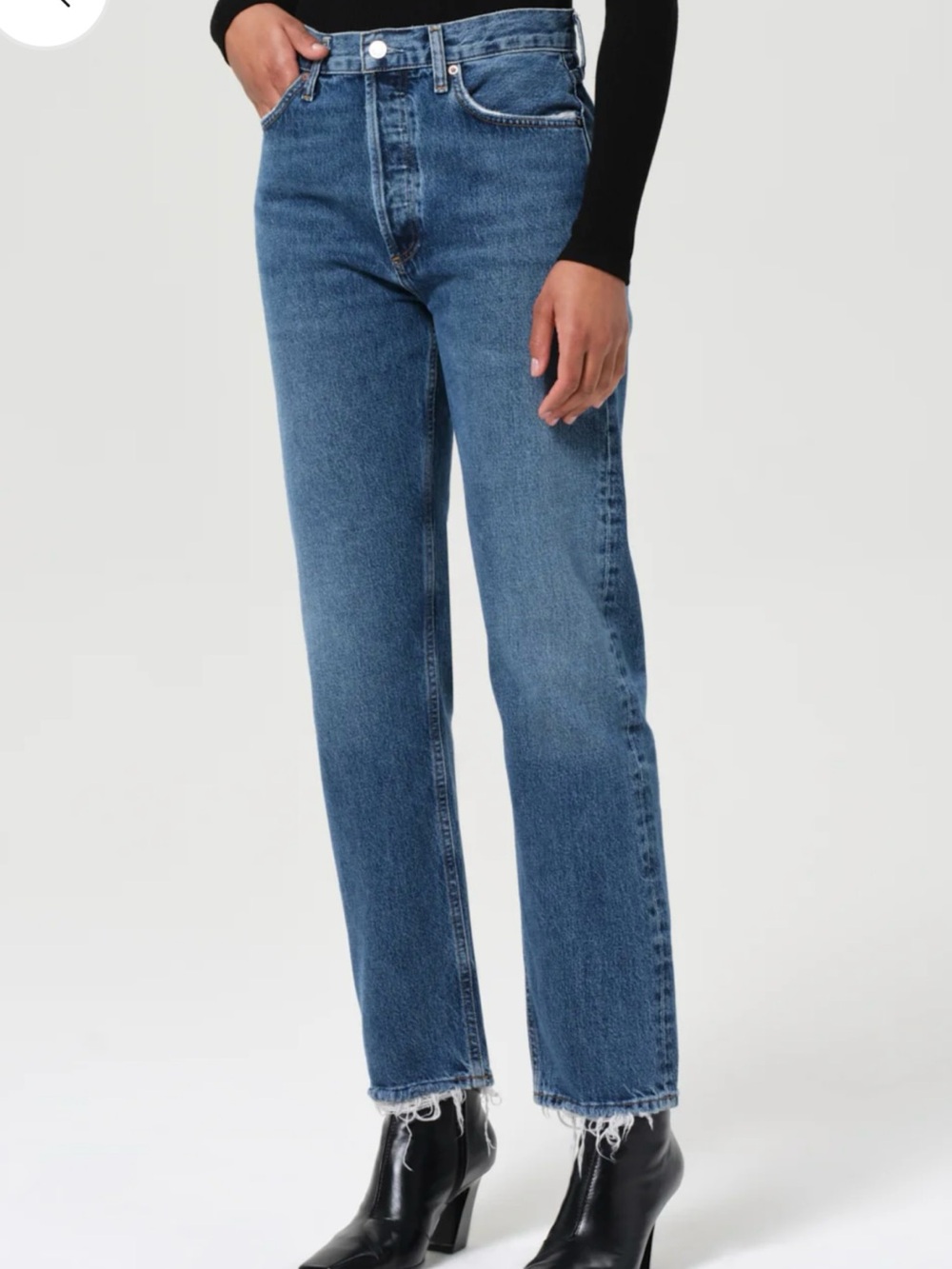 Agolde Mid-Blue Straight Leg Jeans